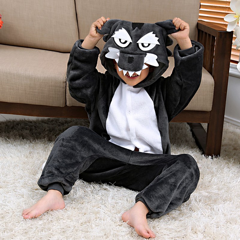 Romper Onesie Baby - Child Boys Grey Wolf Panda Bird